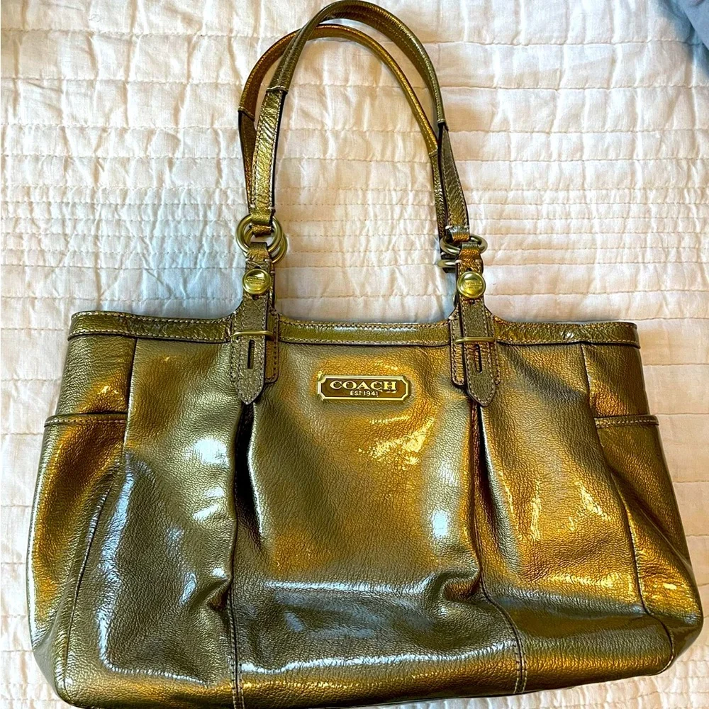 バッグ COACH llic Gold Boston Bag Y2K rare COACH LTD ED SIGNATURE